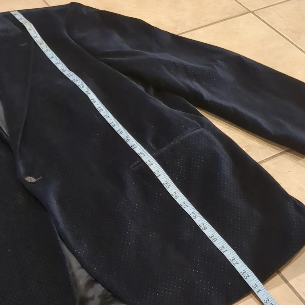 Paul Frederick Navy Blue Velvet Blazer Size XLarge